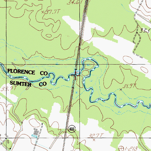 Topographic Map of Hudson Bridge, SC