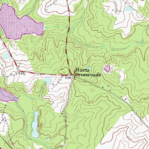 Topographic Map of Huets Crossroads, SC