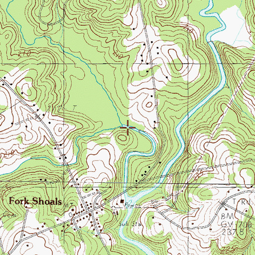 Topographic Map of Huff Creek, SC