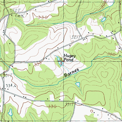 Topographic Map of Hughey Pond, SC