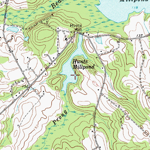 Topographic Map of Hunts Millpond, SC