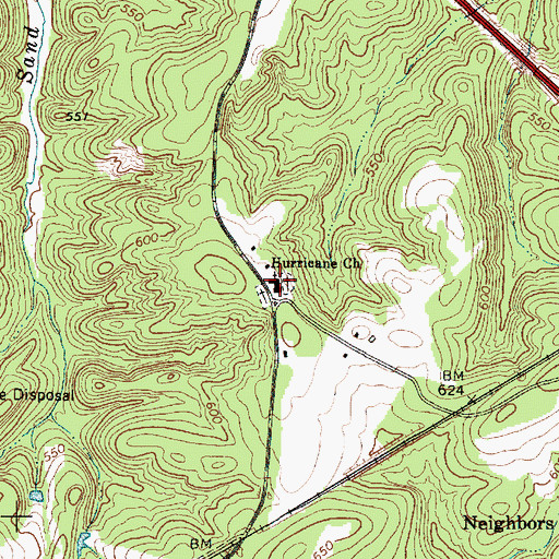 Topographic Map of Hurricane Church, SC
