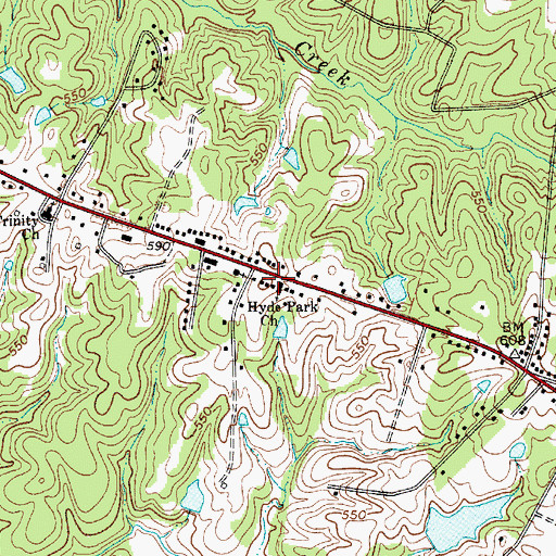 Topographic Map of Hyde Park Church, SC