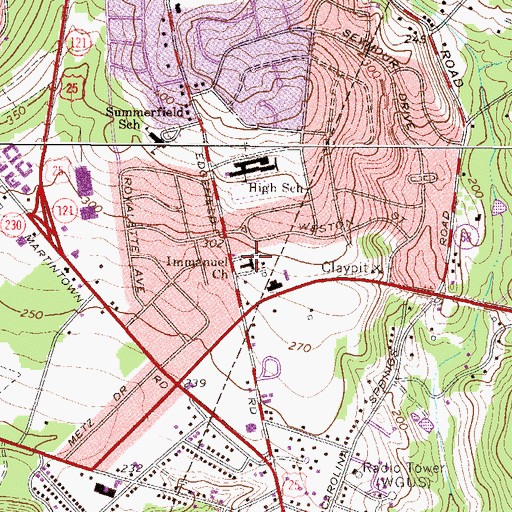 Topographic Map of Immanuel Baptist Church, SC