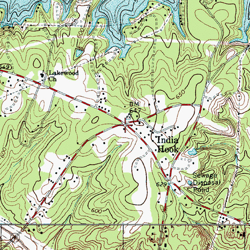 Topographic Map of India Hook, SC
