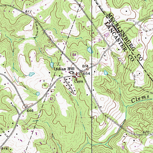 Topographic Map of Indian Hill Church, SC
