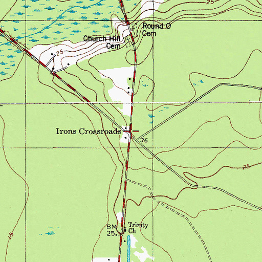 Topographic Map of Iron Crossroads, SC