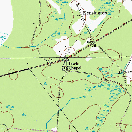 Topographic Map of Irwin Chapel, SC