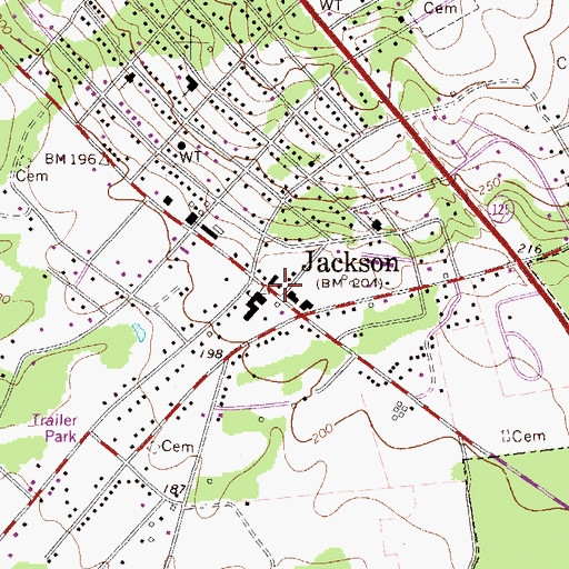 Topographic Map of Jackson, SC