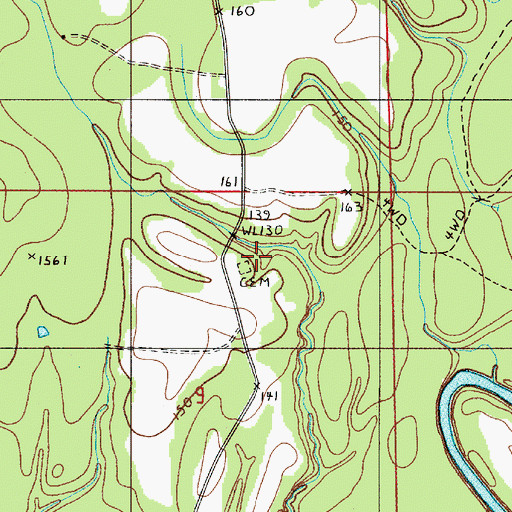 Topographic Map of Pernell Cemetery, AL