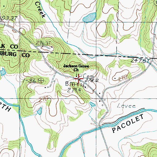 Topographic Map of Jackson Grove United Methodist Church, SC