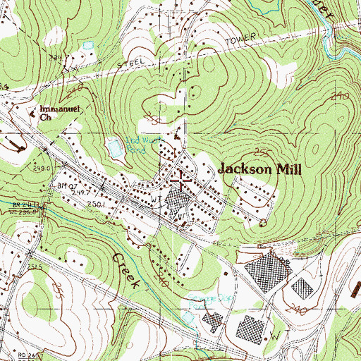 Topographic Map of Jackson Mill, SC
