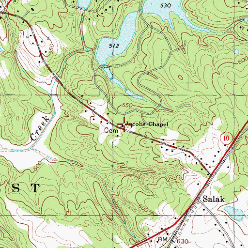 Topographic Map of Jacobs Chapel, SC