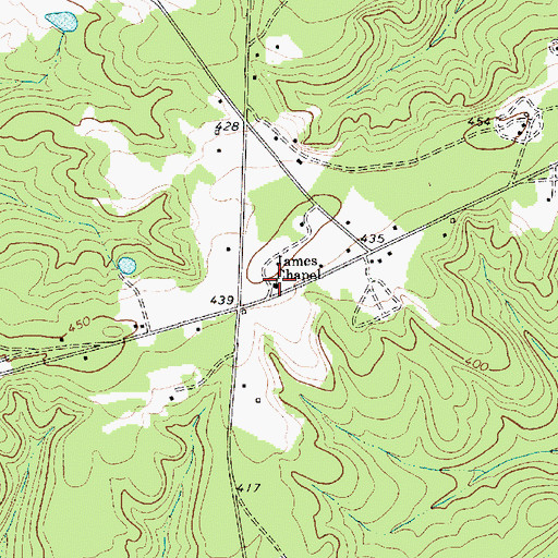 Topographic Map of James Chapel, SC