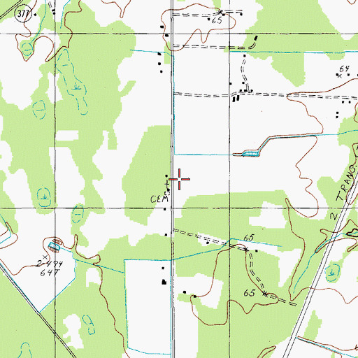Topographic Map of Jehovah Church, SC