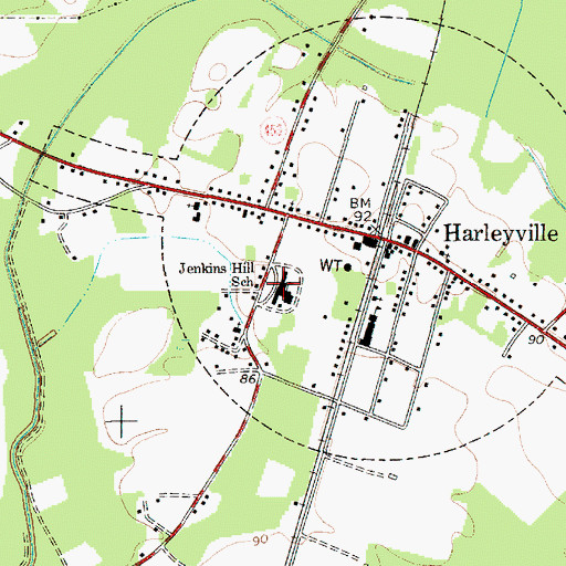 Topographic Map of Jenkins Hill Elementary School (historical), SC