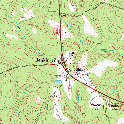 Topographic Map of Jenkinsville, SC