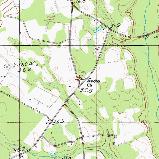 Topographic Map of Jericho Church, SC
