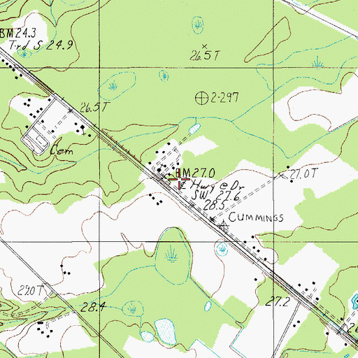 Topographic Map of Jerusalem Church, SC