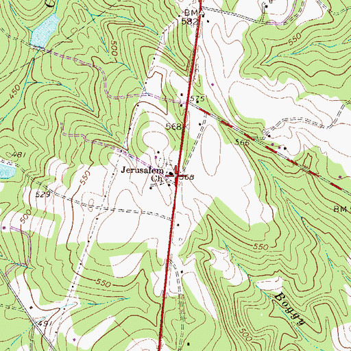 Topographic Map of Jerusalem Baptist Church, SC