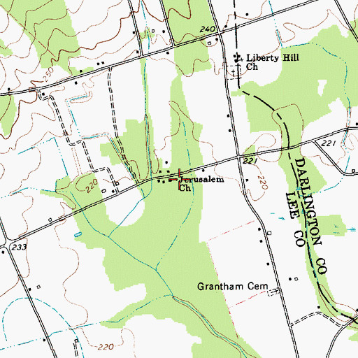 Topographic Map of Jerusalem Church, SC
