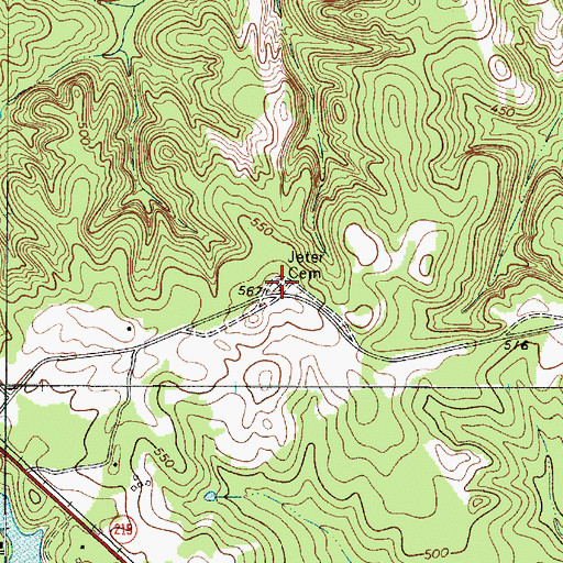 Topographic Map of Jeter Cemetery, SC