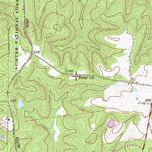 Topographic Map of Jeter Church, SC