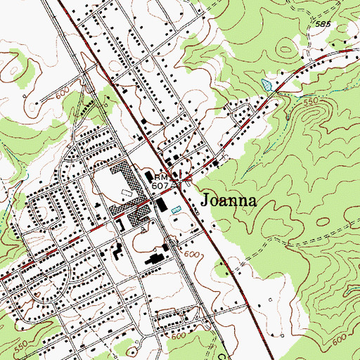Topographic Map of Joanna, SC