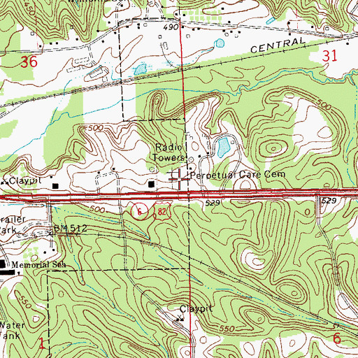 Topographic Map of Perpetual Care Cemetery, AL