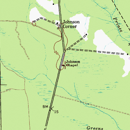 Topographic Map of Johnson Chapel, SC
