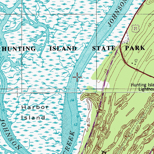 Topographic Map of Johnson Creek, SC