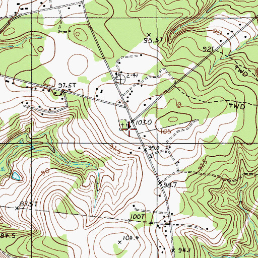 Topographic Map of Jones Chapel Baptist Church, SC