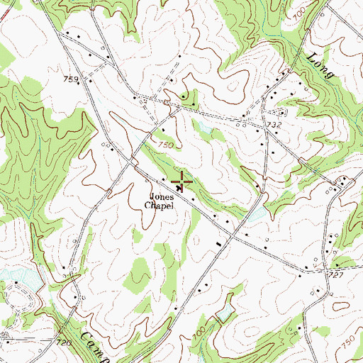 Topographic Map of Jones Chapel, SC