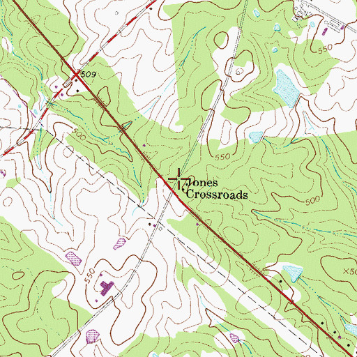 Topographic Map of Jones Crossroads, SC