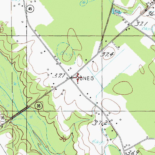 Topographic Map of Jones Crossroads, SC