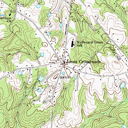 Topographic Map of Jones Crossroads, SC