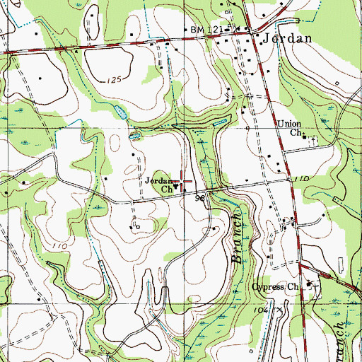 Topographic Map of Jordan Church, SC