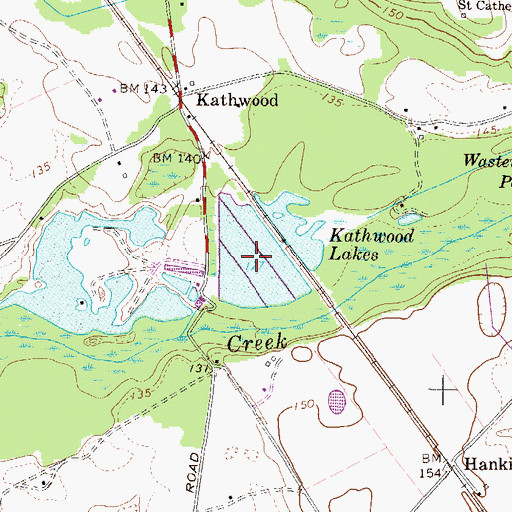 Topographic Map of Kathwood Lakes, SC