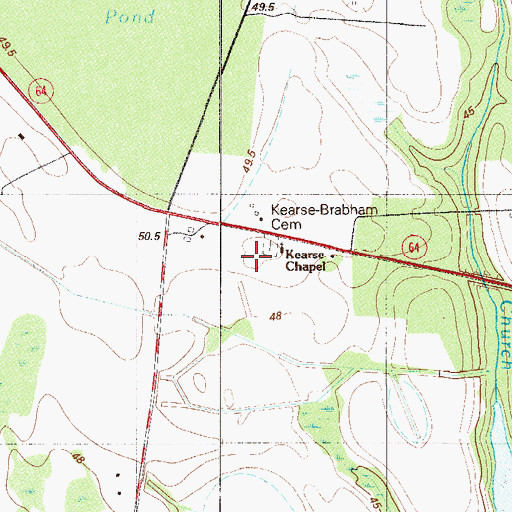 Topographic Map of Kearse Chapel, SC