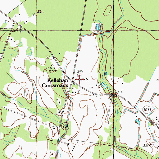 Topographic Map of Kellehan Crossroads, SC