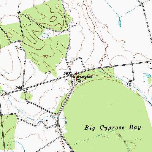 Topographic Map of Kellybell Church, SC
