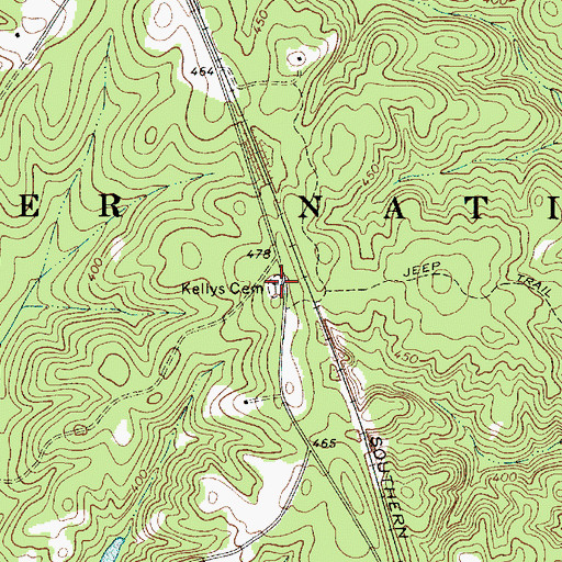 Topographic Map of Kellys Cemetery, SC