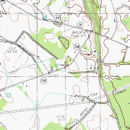 Topographic Map of Kennedyville Church, SC