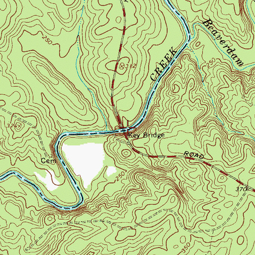 Topographic Map of Key Bridge, SC