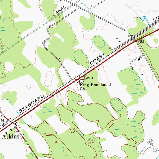 Topographic Map of King Emmanuel Church, SC