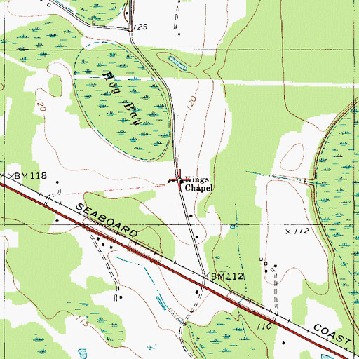 Topographic Map of Kings Chapel, SC