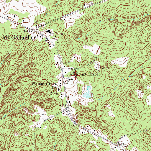 Topographic Map of Kings Chapel, SC