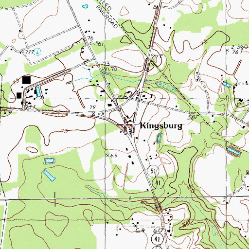 Topographic Map of Kingsburg, SC