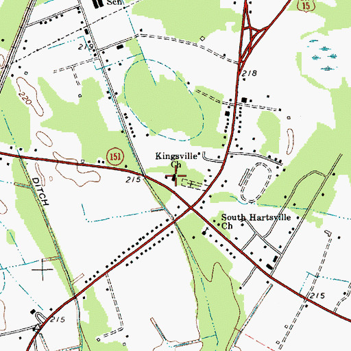 Topographic Map of Kingsville Church, SC