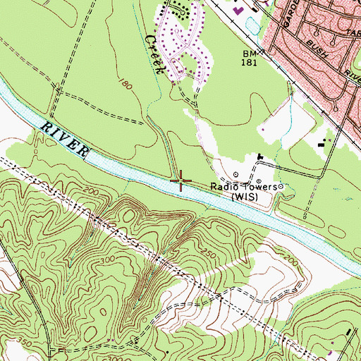 Topographic Map of Kinley Creek, SC